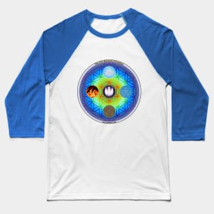 Five Elements Formation and Flower of Life Baseball T-Shirt